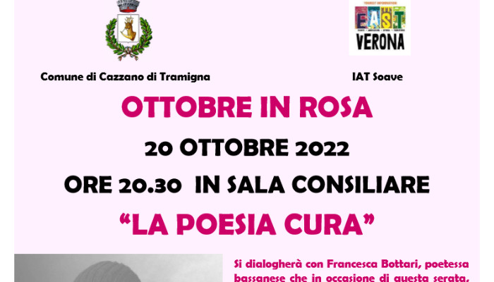GIOVEDI' 20 OTTOBRE 2022 - ORE 20.30 IN SALA CONSILIARE "LA POESIA CURA"