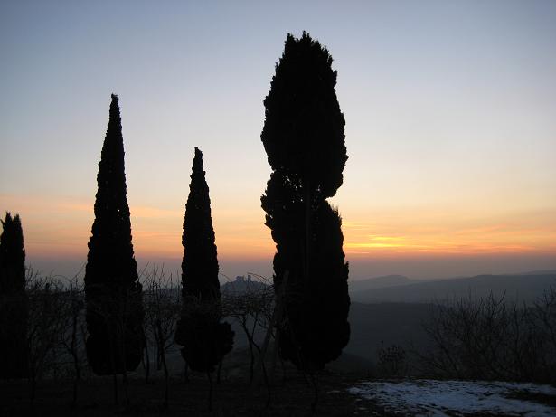 tramonto sul castello